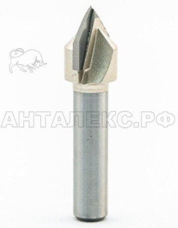 Фреза пазовая ELITECH , V-образная, 2 лезвия, хвостовик - 8 мм, ф15.9 мм, длина - 15.9 мм, угол - 90